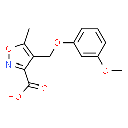 ChemSpider 2D Image | 4-[(3-Methoxyphenoxy)methyl]-5-methyl-3-isoxazolecarboxylic acid | C13H13NO5