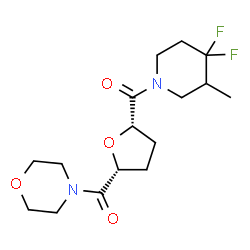 ChemSpider 2D Image | (4,4-Difluoro-3-methyl-1-piperidinyl)[(2S,5R)-5-(4-morpholinylcarbonyl)tetrahydro-2-furanyl]methanone (non-preferred name) | C16H24F2N2O4