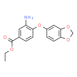 ChemSpider 2D Image | Ethyl 3-amino-4-(1,3-benzodioxol-5-yloxy)benzoate | C16H15NO5