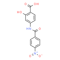 ChemSpider 2D Image | 2-Hydroxy-4-[(4-nitrobenzoyl)amino]benzoic acid | C14H10N2O6