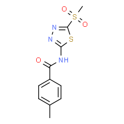 ChemSpider 2D Image | 4-Methyl-N-[5-(methylsulfonyl)-1,3,4-thiadiazol-2-yl]benzamide | C11H11N3O3S2
