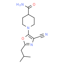 ChemSpider 2D Image | 1-(4-Cyano-2-isobutyl-1,3-oxazol-5-yl)-4-piperidinecarboxamide | C14H20N4O2