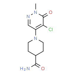 ChemSpider 2D Image | 1-(5-Chloro-1-methyl-6-oxo-1,6-dihydro-4-pyridazinyl)-4-piperidinecarboxamide | C11H15ClN4O2