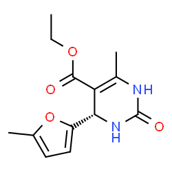 ChemSpider 2D Image | Ethyl (4S)-6-methyl-4-(5-methyl-2-furyl)-2-oxo-1,2,3,4-tetrahydro-5-pyrimidinecarboxylate | C13H16N2O4