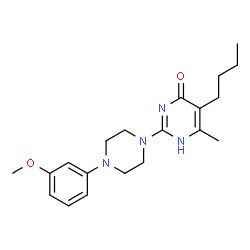 ChemSpider 2D Image | 4-pyrimidinol, 5-butyl-2-[4-(3-methoxyphenyl)-1-piperazinyl]-6-methyl- | C20H28N4O2