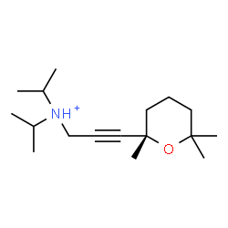ChemSpider 2D Image | N,N-Diisopropyl-3-[(2S)-2,6,6-trimethyltetrahydro-2H-pyran-2-yl]-2-propyn-1-aminium | C17H32NO