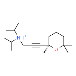 ChemSpider 2D Image | N,N-Diisopropyl-3-[(2R)-2,6,6-trimethyltetrahydro-2H-pyran-2-yl]-2-propyn-1-aminium | C17H32NO