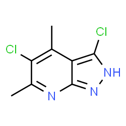 ChemSpider 2D Image | 3,5-Dichloro-4,6-dimethyl-2H-pyrazolo[3,4-b]pyridine | C8H7Cl2N3