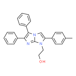 ChemSpider 2D Image | 2-[2-(4-Methylphenyl)-5,6-diphenyl-1H-imidazo[1,2-a]imidazol-1-yl]ethanol | C26H23N3O