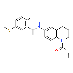ChemSpider 2D Image | Methyl 6-{[2-chloro-5-(methylsulfanyl)benzoyl]amino}-3,4-dihydro-1(2H)-quinolinecarboxylate | C19H19ClN2O3S