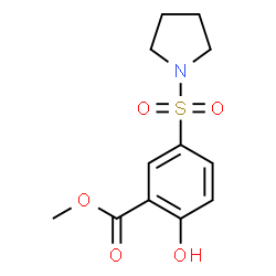 ChemSpider 2D Image | Methyl 2-hydroxy-5-(1-pyrrolidinylsulfonyl)benzoate | C12H15NO5S