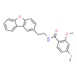 ChemSpider 2D Image | N-[2-(Dibenzo[b,d]furan-2-yl)ethyl]-2-methoxy-4-(methylsulfanyl)benzamide | C23H21NO3S