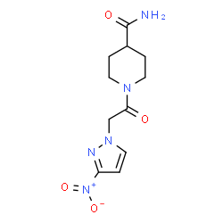 ChemSpider 2D Image | 1-[(3-Nitro-1H-pyrazol-1-yl)acetyl]-4-piperidinecarboxamide | C11H15N5O4