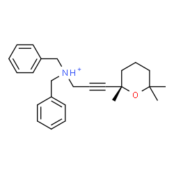 ChemSpider 2D Image | N,N-Dibenzyl-3-[(2S)-2,6,6-trimethyltetrahydro-2H-pyran-2-yl]-2-propyn-1-aminium | C25H32NO