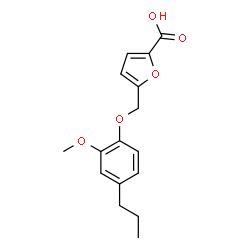 ChemSpider 2D Image | 5-[(2-Methoxy-4-propylphenoxy)methyl]-2-furoic acid | C16H18O5
