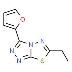 ChemSpider 2D Image | 6-Ethyl-3-(2-furyl)[1,2,4]triazolo[3,4-b][1,3,4]thiadiazole | C9H8N4OS