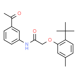 ChemSpider 2D Image | N-(3-acetylphenyl)-2-(2-tert-butyl-5-methylphenoxy)acetamide | C21H25NO3