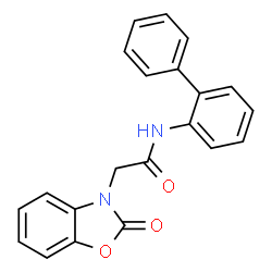 ChemSpider 2D Image | N-(2-Biphenylyl)-2-(2-oxo-1,3-benzoxazol-3(2H)-yl)acetamide | C21H16N2O3
