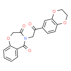 ChemSpider 2D Image | 4-[2-(2,3-Dihydro-1,4-benzodioxin-6-yl)-2-oxoethyl]-1,4-benzoxazepine-3,5(2H,4H)-dione | C19H15NO6