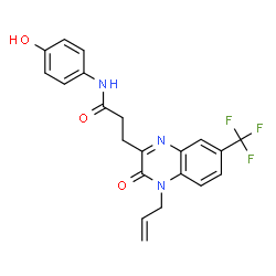 ChemSpider 2D Image | 3-[4-Allyl-3-oxo-7-(trifluoromethyl)-3,4-dihydro-2-quinoxalinyl]-N-(4-hydroxyphenyl)propanamide | C21H18F3N3O3