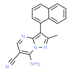 ChemSpider 2D Image | 7-Amino-2-methyl-3-(1-naphthyl)pyrazolo[1,5-a]pyrimidine-6-carbonitrile | C18H13N5
