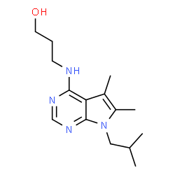 ChemSpider 2D Image | 3-[(7-Isobutyl-5,6-dimethyl-7H-pyrrolo[2,3-d]pyrimidin-4-yl)amino]-1-propanol | C15H24N4O