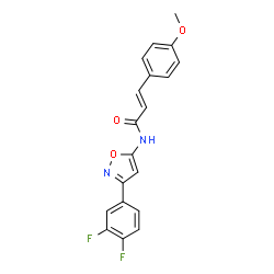 ChemSpider 2D Image | (2E)-N-[3-(3,4-Difluorophenyl)-1,2-oxazol-5-yl]-3-(4-methoxyphenyl)acrylamide | C19H14F2N2O3