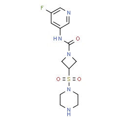 ChemSpider 2D Image | N-(5-Fluoro-3-pyridinyl)-3-(1-piperazinylsulfonyl)-1-azetidinecarboxamide | C13H18FN5O3S
