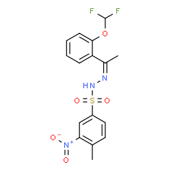 ChemSpider 2D Image | N'-{(1Z)-1-[2-(Difluoromethoxy)phenyl]ethylidene}-4-methyl-3-nitrobenzenesulfonohydrazide | C16H15F2N3O5S