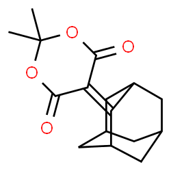ChemSpider 2D Image | 5-(Adamantan-2-ylidene)-2,2-dimethyl-1,3-dioxane-4,6-dione | C16H20O4