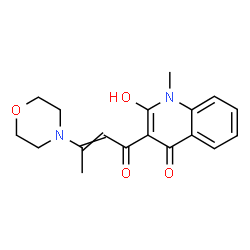 ChemSpider 2D Image | 2-Hydroxy-1-methyl-3-[3-(4-morpholinyl)-2-butenoyl]-4(1H)-quinolinone | C18H20N2O4