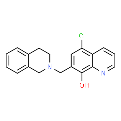 ChemSpider 2D Image | 5-Chloro-7-(3,4-dihydro-2(1H)-isoquinolinylmethyl)-8-quinolinol | C19H17ClN2O
