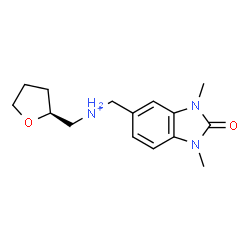 ChemSpider 2D Image | (1,3-Dimethyl-2-oxo-2,3-dihydro-1H-benzimidazol-5-yl)-N-[(2S)-tetrahydro-2-furanylmethyl]methanaminium | C15H22N3O2