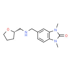 ChemSpider 2D Image | 1,3-Dimethyl-5-({[(2S)-tetrahydro-2-furanylmethyl]amino}methyl)-1,3-dihydro-2H-benzimidazol-2-one | C15H21N3O2