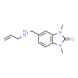 ChemSpider 2D Image | N-[(1,3-Dimethyl-2-oxo-2,3-dihydro-1H-benzimidazol-5-yl)methyl]-2-propen-1-aminium | C13H18N3O