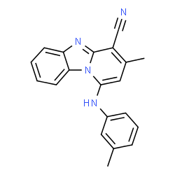 ChemSpider 2D Image | 3-Methyl-1-m-tolylamino-benzo[4,5]imidazo[1,2-a]pyridine-4-carbonitrile | C20H16N4