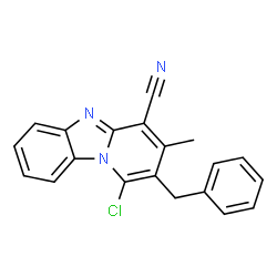 ChemSpider 2D Image | 2-Benzyl-1-chloro-3-methylpyrido[1,2-a]benzimidazole-4-carbonitrile | C20H14ClN3