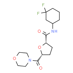 ChemSpider 2D Image | (2S,5R)-N-(3,3-Difluorocyclohexyl)-5-(4-morpholinylcarbonyl)tetrahydro-2-furancarboxamide (non-preferred name) | C16H24F2N2O4