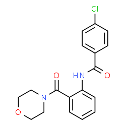 ChemSpider 2D Image | 4-Chloro-N-[2-(4-morpholinylcarbonyl)phenyl]benzamide | C18H17ClN2O3