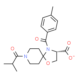 ChemSpider 2D Image | (3S)-8-Isobutyryl-4-(4-methylbenzoyl)-1-oxa-4,8-diazaspiro[4.5]decane-3-carboxylate | C20H25N2O5