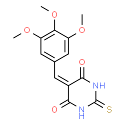 ChemSpider 2D Image | 2-thioxo-5-(3,4,5-trimethoxybenzylidene)hexahydropyrimidine-4,6-dione | C14H14N2O5S