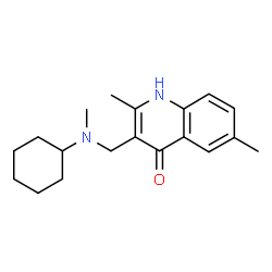 ChemSpider 2D Image | 3-{[cyclohexyl(methyl)amino]methyl}-2,6-dimethyl-4-quinolinol | C19H26N2O