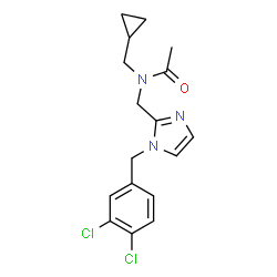ChemSpider 2D Image | N-(Cyclopropylmethyl)-N-{[1-(3,4-dichlorobenzyl)-1H-imidazol-2-yl]methyl}acetamide | C17H19Cl2N3O