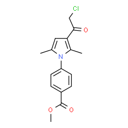 ChemSpider 2D Image | Methyl 4-[3-(chloroacetyl)-2,5-dimethyl-1H-pyrrol-1-yl]benzoate | C16H16ClNO3