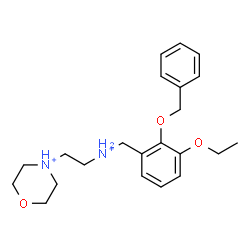 ChemSpider 2D Image | 4-(2-{[2-(Benzyloxy)-3-ethoxybenzyl]ammonio}ethyl)morpholin-4-ium | C22H32N2O3