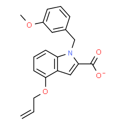 ChemSpider 2D Image | 4-(Allyloxy)-1-(3-methoxybenzyl)-1H-indole-2-carboxylate | C20H18NO4