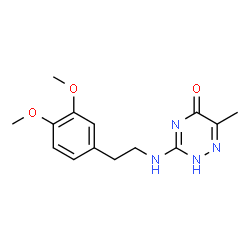 ChemSpider 2D Image | 3-{[2-(3,4-Dimethoxyphenyl)ethyl]amino}-6-methyl-1,2,4-triazin-5(2H)-one | C14H18N4O3
