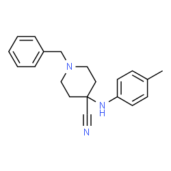 ChemSpider 2D Image | 1-Benzyl-4-Cyano-4-(Para-Toluidino)-Piperidine | C20H23N3