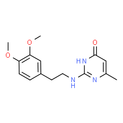 ChemSpider 2D Image | 2-{[2-(3,4-Dimethoxyphenyl)ethyl]amino}-6-methyl-4(1H)-pyrimidinone | C15H19N3O3