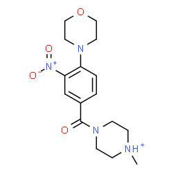 ChemSpider 2D Image | 1-Methyl-4-[4-(4-morpholinyl)-3-nitrobenzoyl]piperazin-1-ium | C16H23N4O4